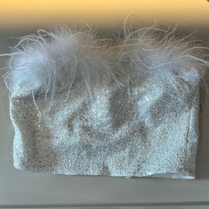 Windsor strapless sequins sparkly top